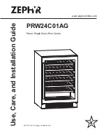 Zephyr PRW24C01AG Use, Care And Installation Manual preview