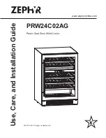 Zephyr PRW24C02AG Use, Care And Installation Manual preview