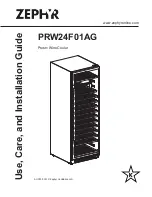 Zephyr PRW24F01AG Use, Care And Installation Manual preview