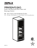 Preview for 1 page of Zephyr PRWB24F02AG Use, Care And Installation Manual