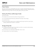 Preview for 25 page of Zephyr PRWB24F02AG Use, Care And Installation Manual