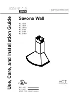 Zephyr Savona Wall Use, Care And Installation Manual предпросмотр