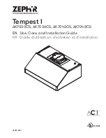 Zephyr Tempest I Use, Care And Installation Manual предпросмотр