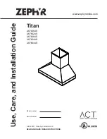 Предварительный просмотр 1 страницы Zephyr Titan AK7636AS Use, Care And Installation Manual