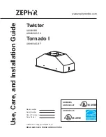 Zephyr Twister AK8000BS Use, Care And Installation Manual preview