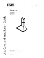 Preview for 1 page of Zephyr Venezia ZVE-E30S Use, Care And Installation Manual