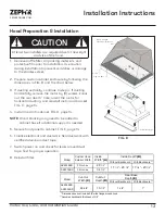 Предварительный просмотр 13 страницы Zephyr Vortex AK9028BS Use, Care And Installation Manual