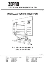 Preview for 1 page of Zepro Z 150-135 Installation Instruction