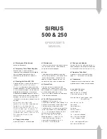 Предварительный просмотр 2 страницы Zero 88 SIRIUS 250 Operator'S Manual