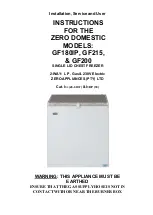 Zero Appliances GF180IP Installation, Service And User Instructions Manual preview