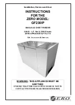 Zero Appliances GF230IP Installation, Service And User Instructions Manual preview