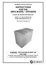 Предварительный просмотр 1 страницы Zero Appliances GFR260DB Installation, Service And User Instructions Manual