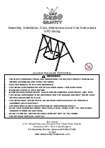 Preview for 1 page of ZERO GRAVITY UFO Assembly, Installation, Care, Maintenance, And Use Instructions