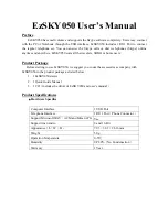 Zero One EzSKY050 User Manual preview