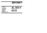 Zerowatt ZL 831/1 ECO Manual предпросмотр