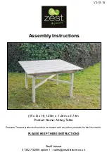 Предварительный просмотр 1 страницы Zest 4 Leisure Abbey Table Assembly Instructions