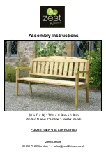 Zest 4 Leisure Caroline 3 Seater Bench Assembly Instructions preview