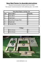 Предварительный просмотр 2 страницы Zest 4 Leisure Deep Root Planter 1m Assembly Instructions