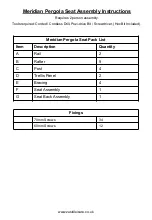 Preview for 2 page of Zest 4 Leisure Meridian Pergola Seat Assembly Instructions Manual