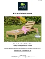 Preview for 1 page of Zest 4 Leisure Palma Sun Lounger Assembly Instructions