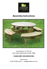 Zest 4 Leisure Rose Round Picnic Table Assembly Instructions Manual preview