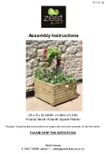 Предварительный просмотр 1 страницы Zest 4 Leisure Rossett Square Planter Assembly Instructions