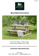 Zest4Leisure Madison Picnic Table Assembly Instructions предпросмотр