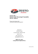 Предварительный просмотр 1 страницы Zesto Audio Andros PS-1 Owner'S Manual