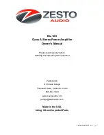 Zesto Audio BIA 120 Owner'S Manual preview