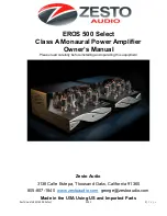 Preview for 1 page of Zesto Audio EROS 500 Select Owner'S Manual