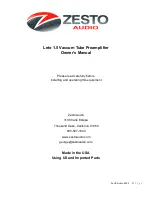 Zesto Audio Leto 1.5 Owner'S Manual предпросмотр