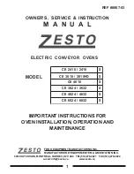 zesto CE 2416 Owner'S, Service & Instruction Manual preview