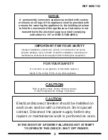 Preview for 2 page of zesto CE 2416 Owner'S, Service & Instruction Manual