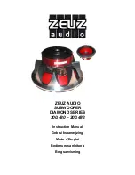 Предварительный просмотр 1 страницы Zeuz Audio Diamond 200.480 Instruction Manual