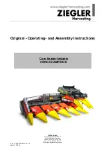 Ziegler CORN CHAMPION 10K Operating And Assembly Instructions Manual preview