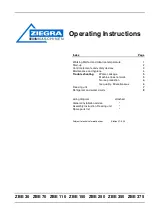 Ziegra ZBE 30 Operating Instructions Manual preview