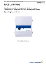 ZIEHL-ABEGG RAE-2G Operating Instructions Manual preview