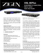 Preview for 1 page of Zigen HXL-44Plus Quick Start Manual