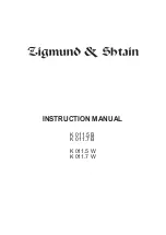 Zigmund & Shtain K 011.5 B Instruction Manual preview