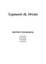 Preview for 1 page of Zigmund & Shtain K 142.6 B Instruction Manual