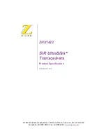 ZiLOG SIR UltraSlim ZHX1423 Product Specification предпросмотр