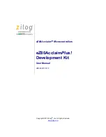 ZiLOG Zdots eZ80AcclaimPlus User Manual preview