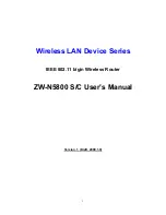 Preview for 1 page of Zinwell ZW-N5800S User Manual