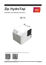 Предварительный просмотр 1 страницы Zip HydroTap CS 75 Installation And Operating Instructions Manual