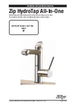 Предварительный просмотр 1 страницы Zip HydroTap All-In-One 89650 Installation And Operating Instructions Manual