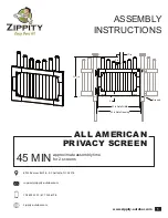 Preview for 1 page of Zippity ALL AMERICAN PRIVACY SCREEN Assembly Instructions Manual