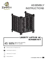 Zippity LIBERTY LATTICE AC SCREEN KIT Assembly Instructions Manual preview