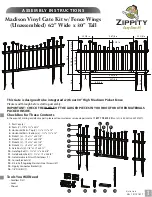 Preview for 1 page of Zippity Madison Gate Kit w/ Fence Wings Assembly Instructions Manual