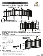 Zippity Madison Vinyl Picket Fence Kit 2-Pack Assembly Instructions Manual preview