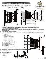 Zippity Manchester Vinyl Picket Gate with Posts Assemble Instruction preview
